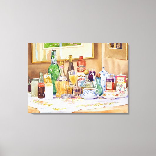飲み物のコレクション キャンバスプリント (正面)