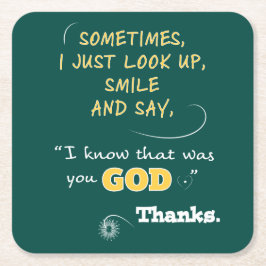 飲み物のコースターのギフトのクリスチャンは神を感謝していしています スクエアペーパーコースター