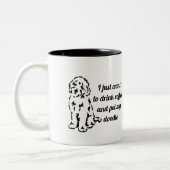 飲み物のコーヒーは及び私の落書きをかわいがります ツートーンマグカップ (左)