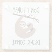 飲み物のコーヒーを急がせないで下さい ガラスコースター (裏面)