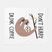 飲み物のコーヒーを急がせないで下さい フリースブランケット (正面(横))