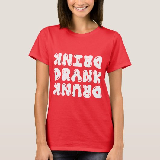 飲み物のシャツ飲を飲む |クリスマスパーティー Tシャツ (正面)