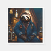 飲み物のジャケットのナマケモノ スタンダードカクテルナプキン (正面)