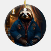 飲み物のジャケットのナマケモノ セラミックオーナメント (裏面)