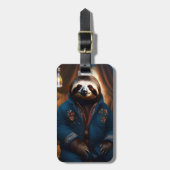 飲み物のジャケットのナマケモノ ラゲッジタグ (正面縦)