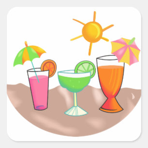 飲み物のビーチ スクエアシール
