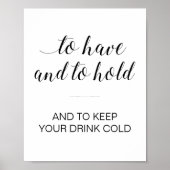 飲み物のホルダーの看板を持って持つ ポスター (正面)