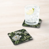 飲み物の下の優雅さ：エキゾチックなフローラ コースター (右側)