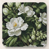 飲み物の下の優雅さ：エキゾチックなフローラ コースター (正面)