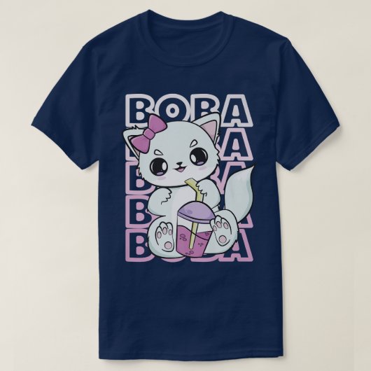 飲み物の北極ボー用ストロベリーミルクバブルティー Tシャツ (デザイン正面)