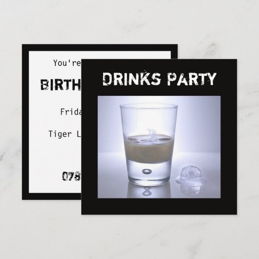飲み物の招待状 招待状 (正面/裏面)