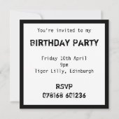 飲み物の招待状 招待状 (裏面)