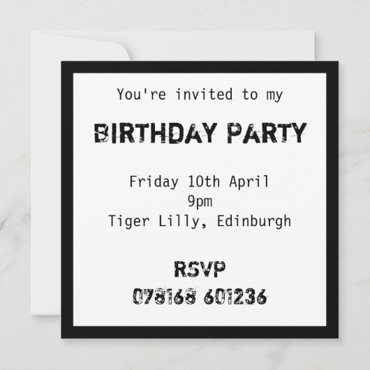 飲み物の招待状 招待状 (裏面)