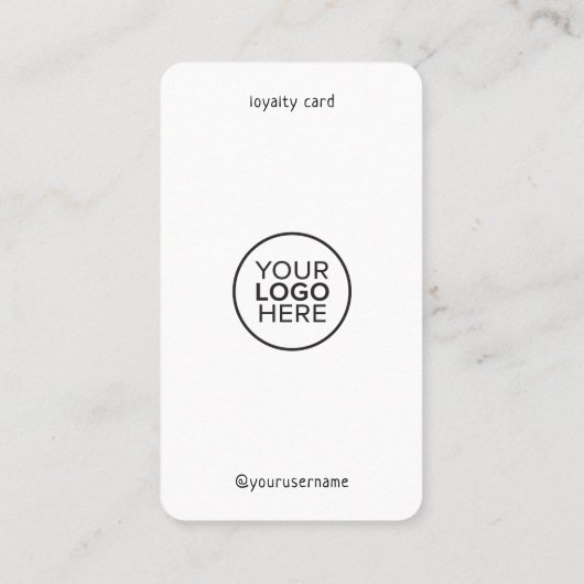 飲み物の無料の白黒を受けミニマルモダンる ロイヤリティカード (裏面)