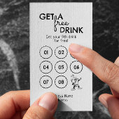 飲み物の無料の白黒を受けミニマルモダンる ロイヤリティカード