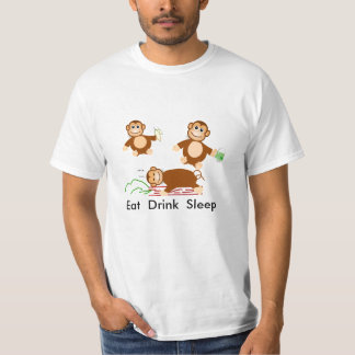 飲み物の睡眠を食べて下さい Tシャツ