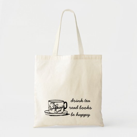 飲み物の茶読書は本のトートを予約します トートバッグ (正面)