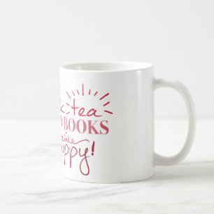 飲み物の茶、読書の本は、幸せなマグです コーヒーマグカップ
