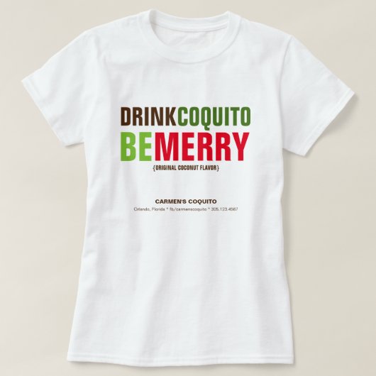 飲み物のCoquitoはメリークリスマスのマーケティングです Tシャツ (デザイン正面)