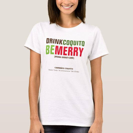 飲み物のCoquitoはメリークリスマスのマーケティングです Tシャツ (正面)