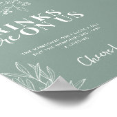 飲み物はボホ・セージ・グリーン結婚のサインだ ポスター (角)