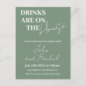 飲み物は家の引っ越し祝いパーティーパーティー緑 ポストカード (正面)