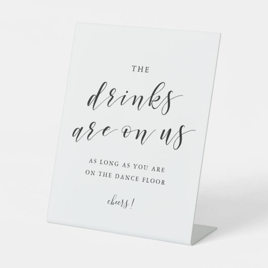 飲み物は我々の開いた結婚バー席にある 台座サイン (正面)