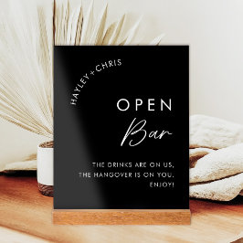 飲み物は私たちオープンバーブラック結婚のバー アクリルサイン