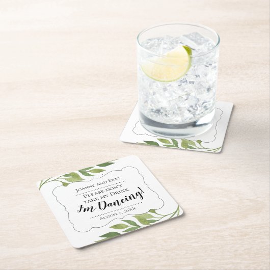 飲み物は飲まないでくれ、私は踊りコースターカスタム スクエアペーパーコースター (インサイチュ)