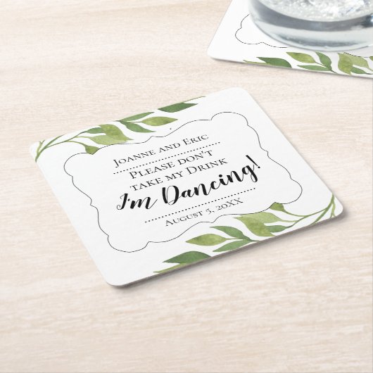 飲み物は飲まないでくれ、私は踊りコースターカスタム スクエアペーパーコースター (アングル)