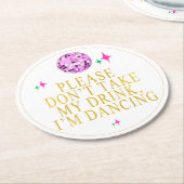 飲み物は飲まないで下さいIm踊りディスコパーティー ラウンドペーパーコースター (アングル)
