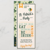 飲み物をありますアイルランド人のセントパトリックの日の招待状が食べて下さい 招待状 (正面/裏面)