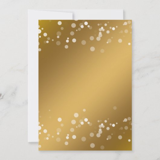 飲み物をありますメリーで陽気な金ゴールドの休日のパーティが食べて下さい 招待状 (裏面)