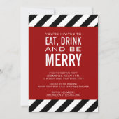 飲み物をありますメリークリスマスのパーティの招待状が食べて下さい 招待状 (正面)