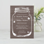 飲み物をあります結婚したなメーソンジャーの結婚式招待状が食べて下さい 招待状 (スタンド正面)