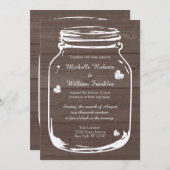 飲み物をあります結婚したなメーソンジャーの結婚式招待状が食べて下さい 招待状 (正面/裏面)