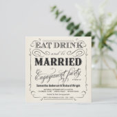 飲み物をあります結婚したな婚約パーティの招待状が食べて下さい 招待状 (スタンド正面)