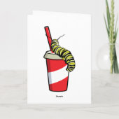 飲み物を持ったケータピラー カード (裏面)