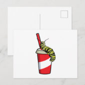 飲み物を持ったケータピラー ポストカード (正面/裏面)