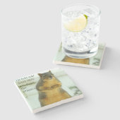 飲み物を持って…リス ストーンコースター (横)