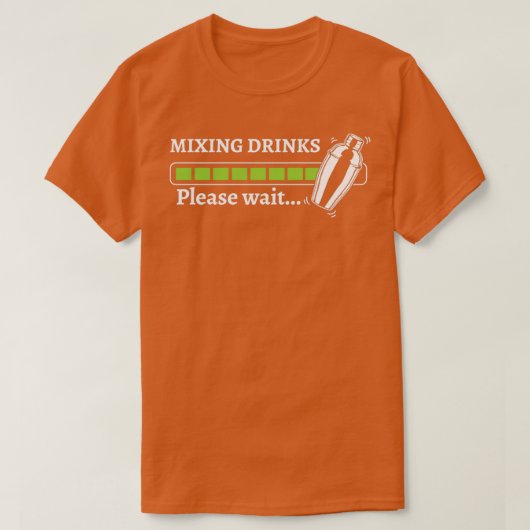飲み物を混ぜてお待ちバーテンダーバーキーパー Tシャツ (デザイン正面)