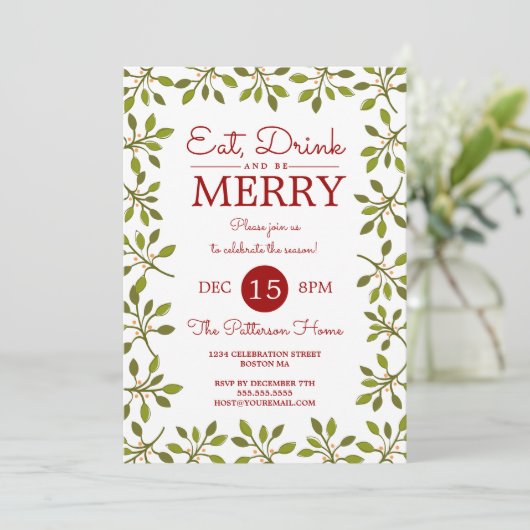 飲み物を食べて下さい及びメリークリスマスの休日のパーティがあって下さい 招待状 (スタンド正面)