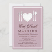 飲み物を食べて下さい及び結婚したなブライダルシャワーの招待状があって下さい 招待状 (正面)