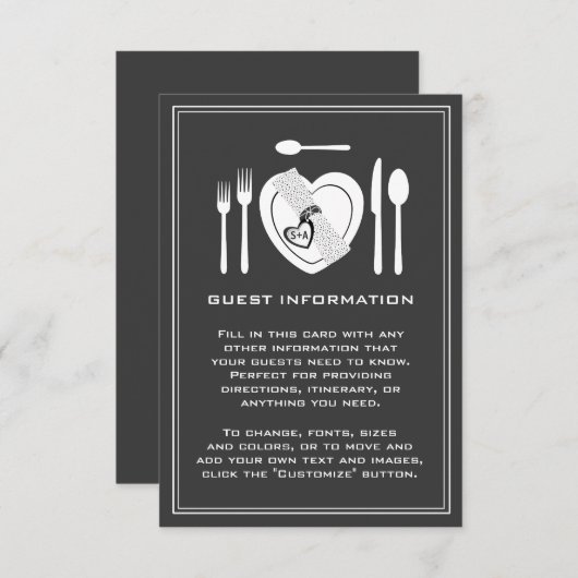 飲み物を食べて下さい及び結婚したな結婚式のゲスト情報カードがあって下さい エンクロージャーカード (正面/裏面)