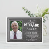 飲み物を食べて下さい及び60または年齢の誕生会の招待があって下さい 招待状 (スタンド正面)