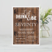 飲み物を食べて下さい及び70または年齢の誕生会の招待があって下さい 招待状 (スタンド正面)