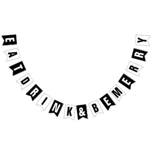 飲み物を食べ、メリーな結婚式の装飾があって下さい バンティングフラッグ