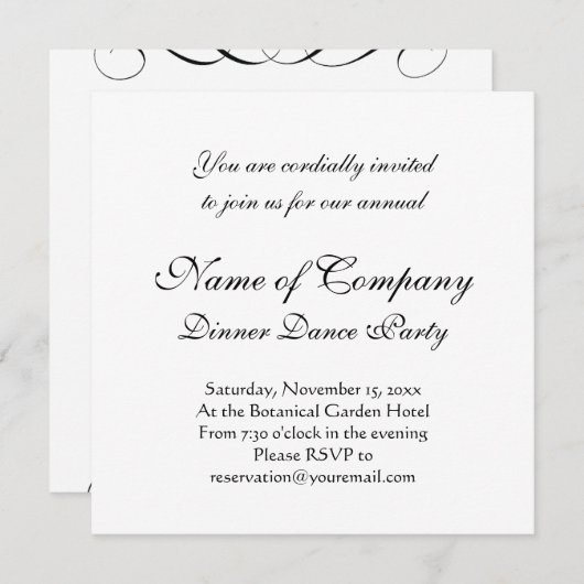 飲み物を食べ、メリークリスマスの応援があって下さい 招待状 (正面/裏面)