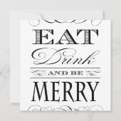 飲み物を食べ、メリークリスマスの応援があって下さい 招待状 (裏面)