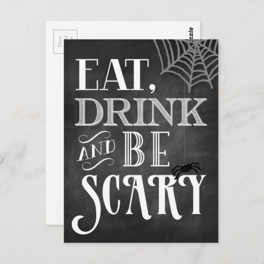 飲み物を食べ、恐いがあって下さい ポストカード (正面/裏面)